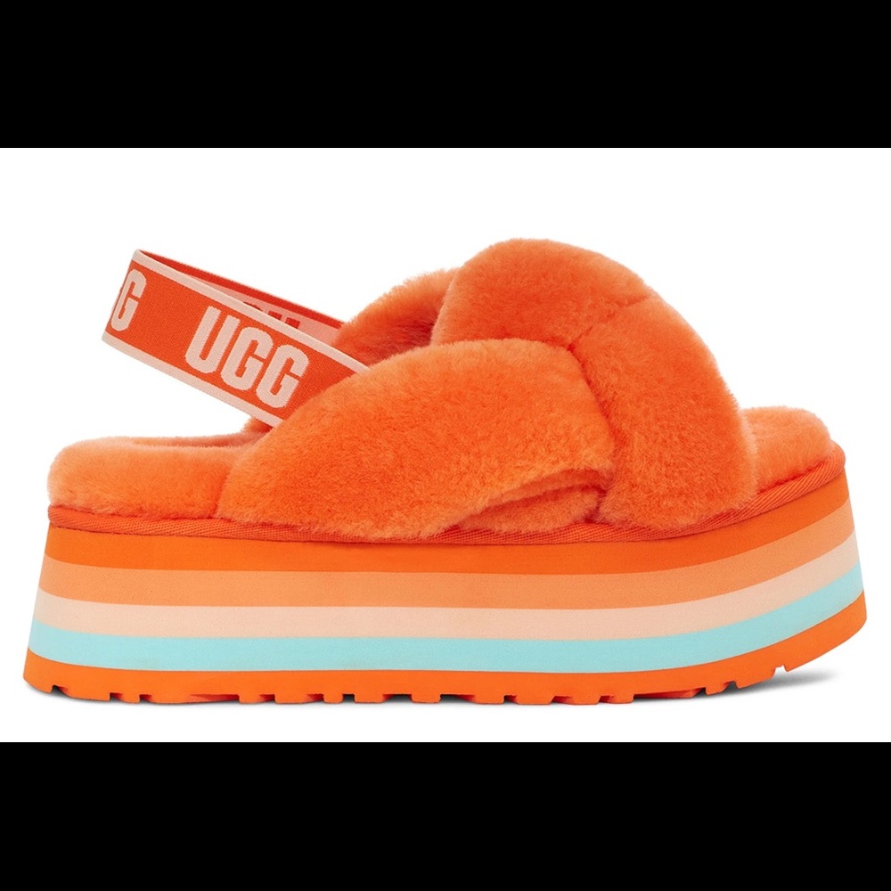 New UGG Disco Knot Genuine Shearling Slide - Size 10